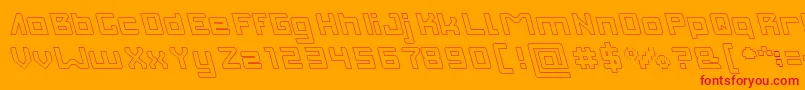 INVASION Hollow Font – Red Fonts on Orange Background