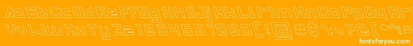 INVASION Hollow Font – White Fonts on Orange Background