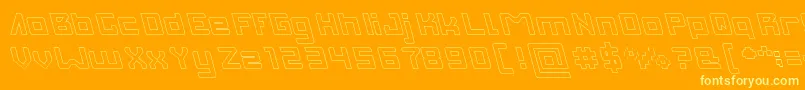 INVASION Hollow Font – Yellow Fonts on Orange Background