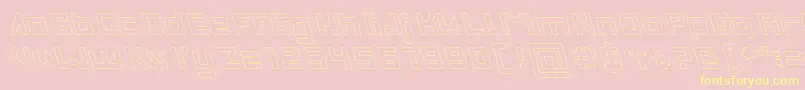 INVASION Hollow Font – Yellow Fonts on Pink Background