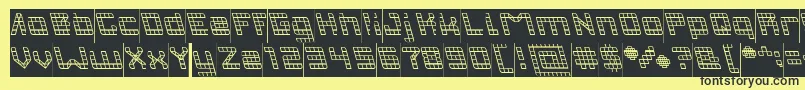 フォントINVASION Inverse – 黒い文字の黄色い背景