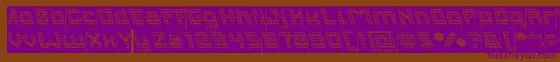 INVASION Inverse-Schriftart – Violette Schriften auf braunem Hintergrund