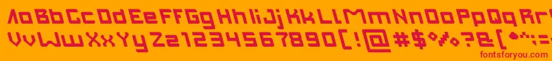 Czcionka INVASION light – czerwone czcionki na pomarańczowym tle