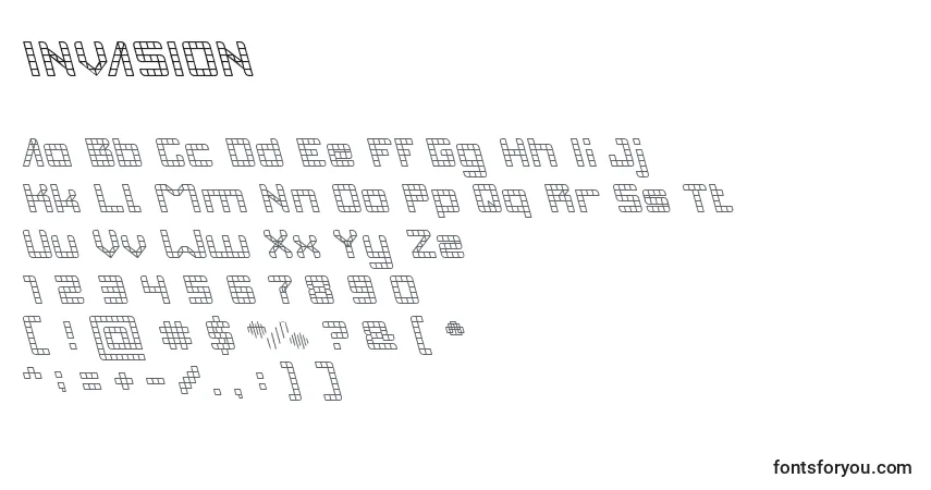A fonte INVASION (130498) – alfabeto, números, caracteres especiais