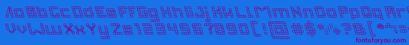 Fonte INVASION – fontes roxas em um fundo azul