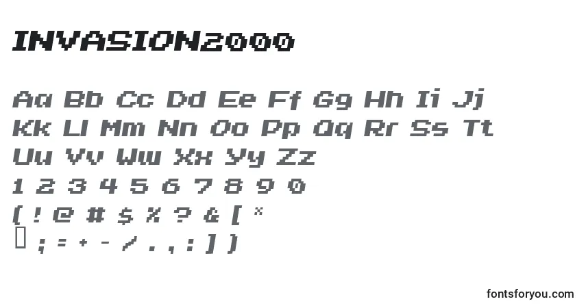 Шрифт INVASION2000 (130499) – алфавит, цифры, специальные символы