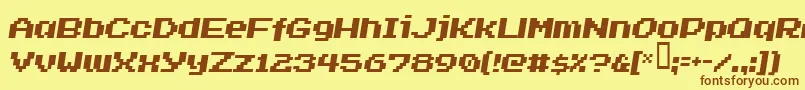 INVASION2000-fontti – ruskeat fontit keltaisella taustalla
