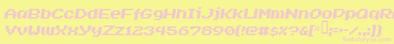 INVASION2000 Font – Pink Fonts on Yellow Background