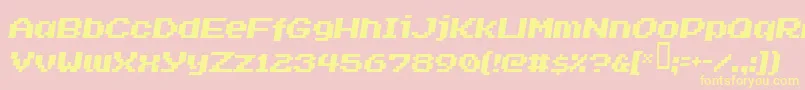 INVASION2000 Font – Yellow Fonts on Pink Background