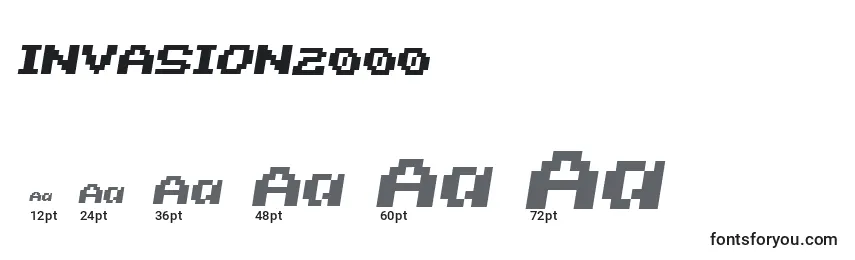 Размеры шрифта INVASION2000 (130499)
