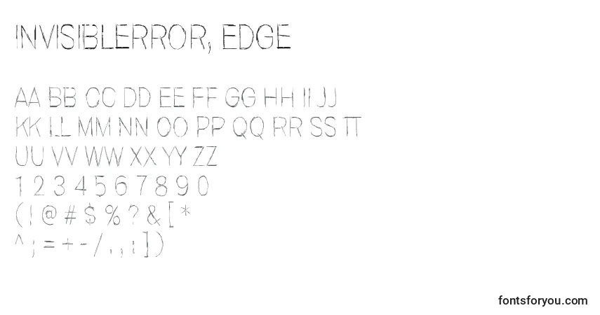 A fonte Invisiblerror, Edge – alfabeto, números, caracteres especiais