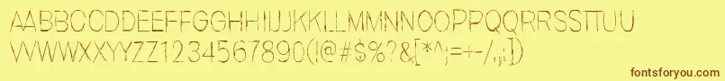Invisiblerror, Edge Font – Brown Fonts on Yellow Background