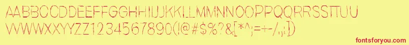 Invisiblerror, Edge Font – Red Fonts on Yellow Background