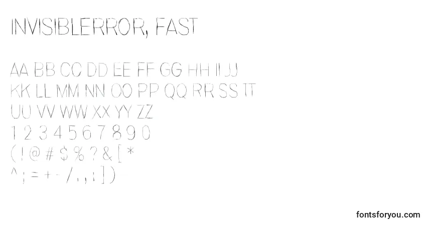 Шрифт Invisiblerror, Fast – алфавит, цифры, специальные символы