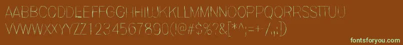 フォントInvisiblerror, Fast – 緑色の文字が茶色の背景にあります。