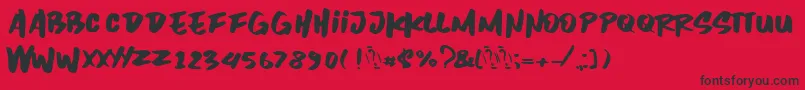 Inzomniac Font – Black Fonts on Red Background