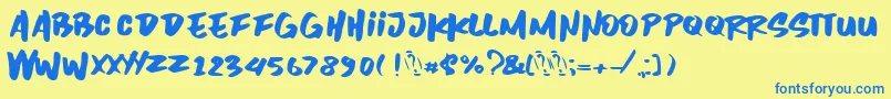 Inzomniac Font – Blue Fonts on Yellow Background