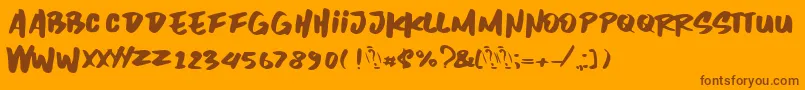 Inzomniac Font – Brown Fonts on Orange Background