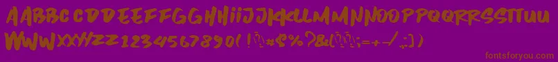 Inzomniac Font – Brown Fonts on Purple Background