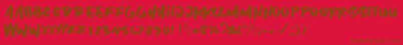 Inzomniac Font – Brown Fonts on Red Background