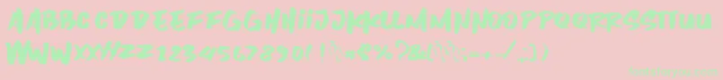 Inzomniac Font – Green Fonts on Pink Background