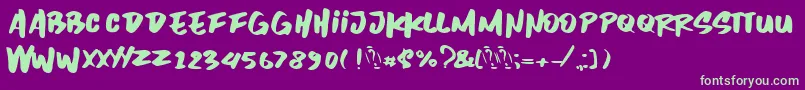 Inzomniac Font – Green Fonts on Purple Background
