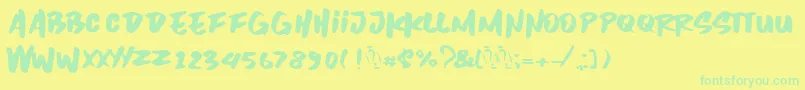 Inzomniac Font – Green Fonts on Yellow Background