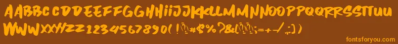Inzomniac Font – Orange Fonts on Brown Background
