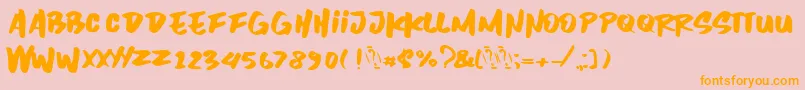Inzomniac Font – Orange Fonts on Pink Background