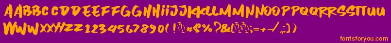 Inzomniac Font – Orange Fonts on Purple Background