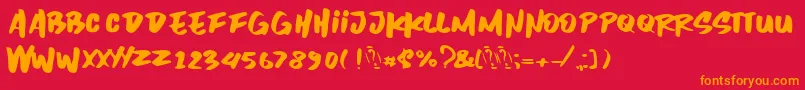 Inzomniac Font – Orange Fonts on Red Background