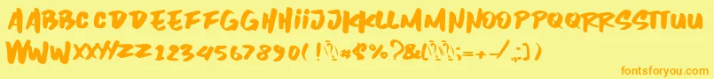 Inzomniac Font – Orange Fonts on Yellow Background