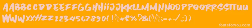 Inzomniac Font – Pink Fonts on Orange Background