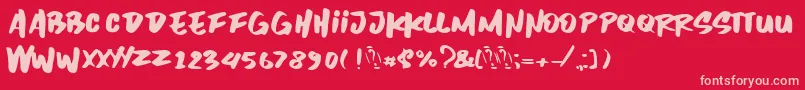 Inzomniac Font – Pink Fonts on Red Background