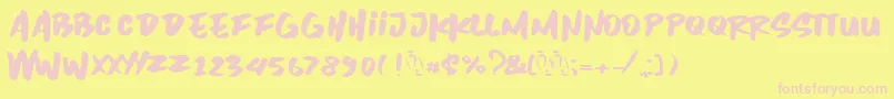 Inzomniac Font – Pink Fonts on Yellow Background