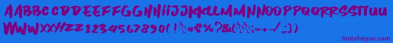Inzomniac Font – Purple Fonts on Blue Background