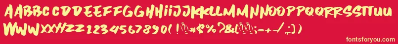 Inzomniac Font – Yellow Fonts on Red Background
