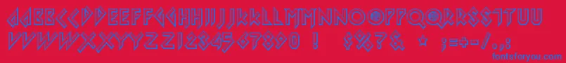 iomanoid Font – Blue Fonts on Red Background