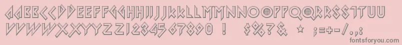 iomanoid Font – Gray Fonts on Pink Background