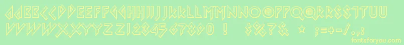 iomanoid Font – Yellow Fonts on Green Background