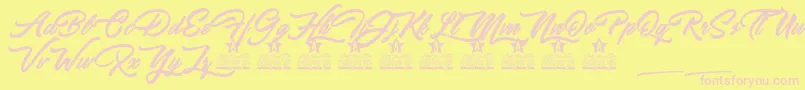 フォントIpanema Personal Use – ピンクのフォント、黄色の背景