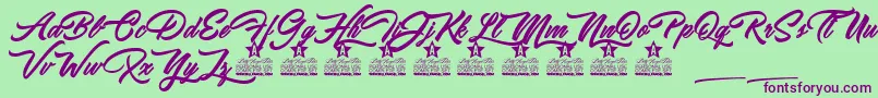 Ipanema Personal Use Font – Purple Fonts on Green Background