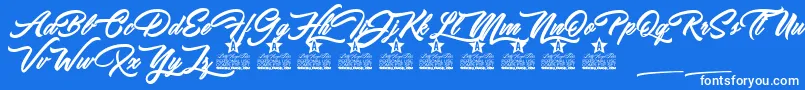 Ipanema Personal Use Font – White Fonts on Blue Background