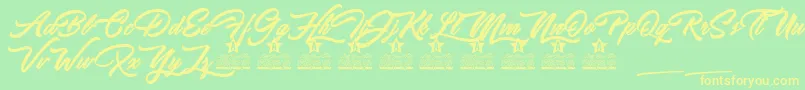 Ipanema Personal Use Font – Yellow Fonts on Green Background