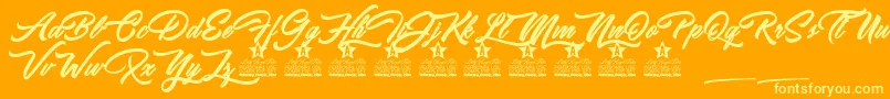 Ipanema Personal Use Font – Yellow Fonts on Orange Background
