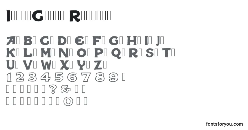 Schriftart IqbalCamel Regular – Alphabet, Zahlen, spezielle Symbole