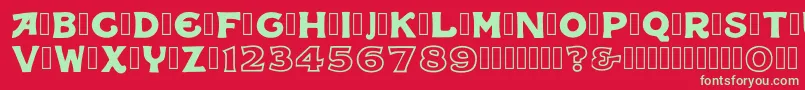 IqbalCamel Regular-Schriftart – Grüne Schriften auf rotem Hintergrund