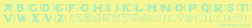 IqbalCamel Regular-Schriftart – Grüne Schriften auf gelbem Hintergrund