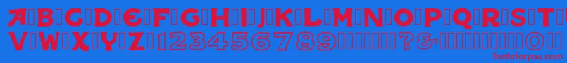 IqbalCamel Regular Font – Red Fonts on Blue Background