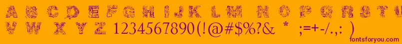 フォントIrasuto Ji   TrueType – オレンジの背景に紫のフォント